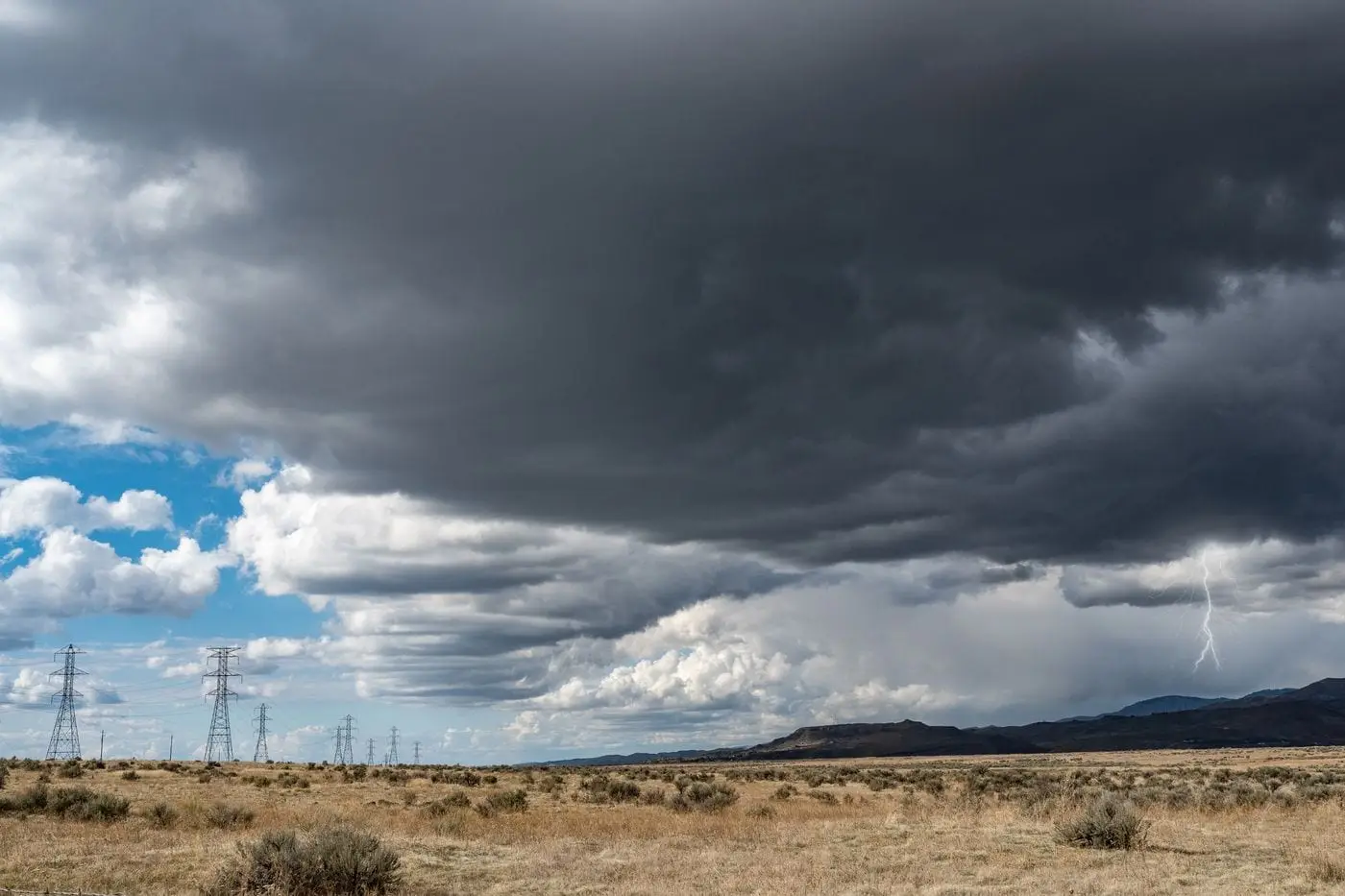 A dramatic storm sweeping across the open West Texas plains